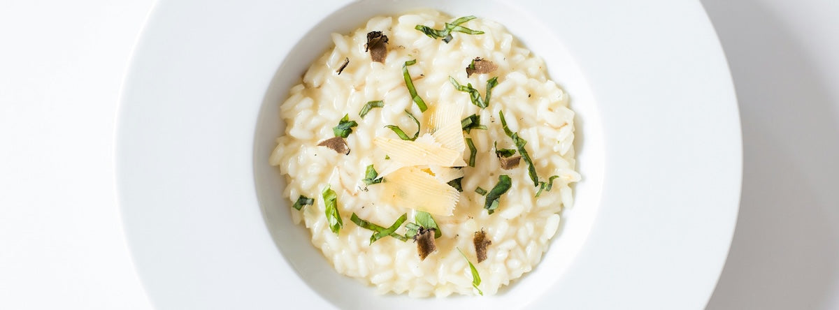 Risotto cremoso de champiñones con colágeno