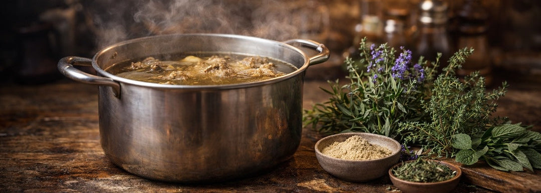 Caldo de huesos según Hildegard von Bingen: receta para el «Caldo Hildegard» con bertram, tomillo serpillo y hisopo