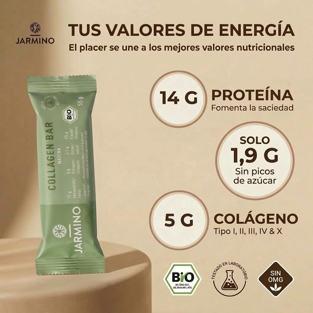 Barrita de colágeno, matcha