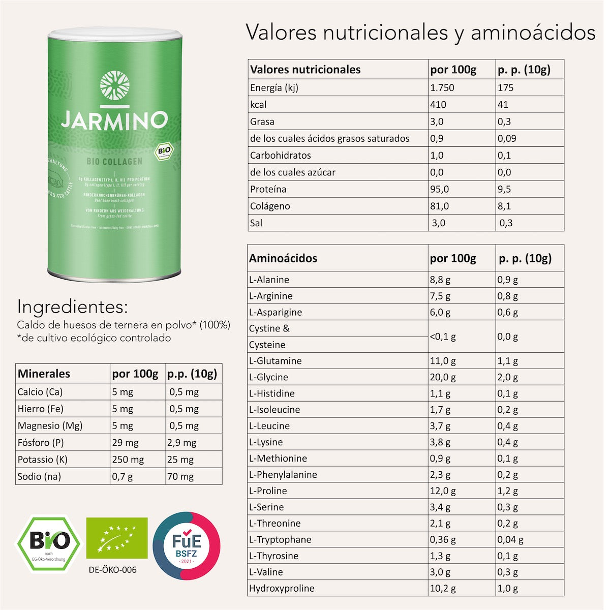 Colágeno orgánico + Barrita de Colágeno GRATUITO